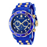 Relógio Invicta Pro Diver Men's Watch 48mm, Gold, Blue 40934