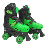 Patins Infantil 4 Rodas Quad Roller Skate Verde 37 A 40 Dm