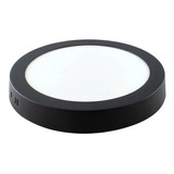 Lampara Sobreponer Led 18w Plafon Luz Blanca Aro Negro 22cm