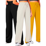 Calça Wide Leg Kit Três Peças Moderna Pantalona Longa Básica