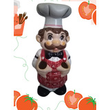 Figura De Cerámica, Porta Cuchillos, Chef Aceitero.