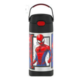 Botella Termo Infantil Funtainer Spider-man De 355 Ml, Color Negro