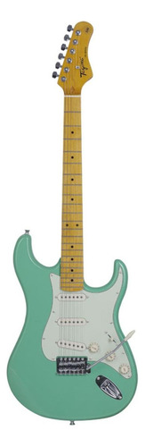 Guitarra Eléctrica Tagima Tw Series Tg-530 Stratocaster De Tilo Surf Green Con Diapasón De Arce