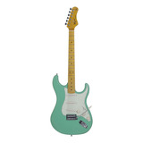 Guitarra Eléctrica Tagima Tw Series Tg-530 Stratocaster De Tilo Surf Green Con Diapasón De Arce