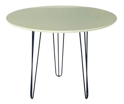 Mesa Redonda Jantar Tampo 80cm 3 Pé Hairpin Triplo Tripé Aço