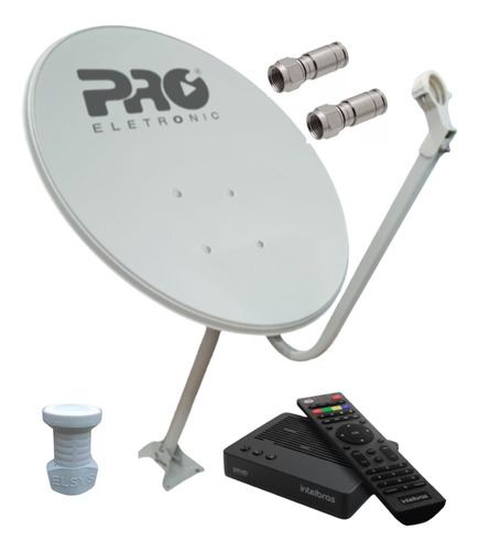 Kit Antena Parábolica Ku 60cm Receptor Satélite Intelbras