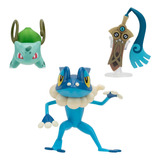 Figuras Pokemon X3 Honedge With Stand Bulbasaur Y Frogedier