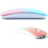 Mouse Inalambrico Recargable Para Pc / Macbook Rosa Celeste