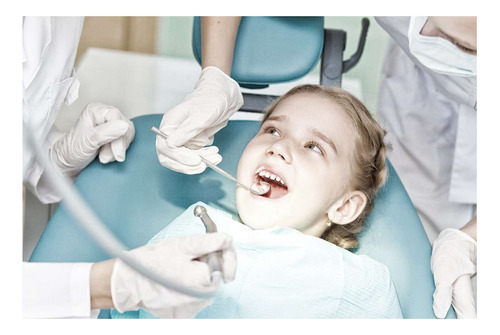 Vinilo 50x75cm Odontologia Infantil Niños Pediatria Sala