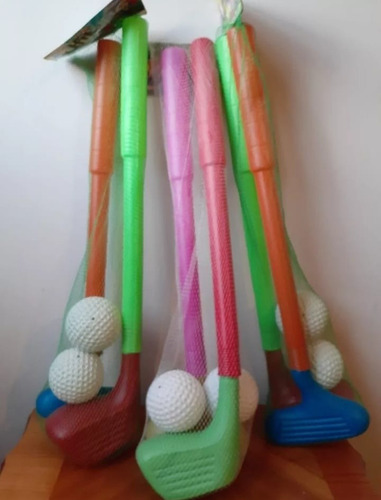 Juguete 2 Palos De Golf 60cm Para Niños Incluye 2 Pelotas