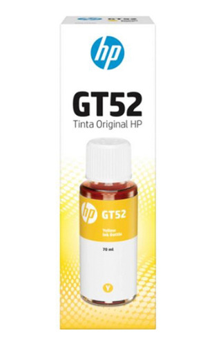 Botella De Tinta Original Yellow Hp Gt52 Gt 5810, 5820 70ml