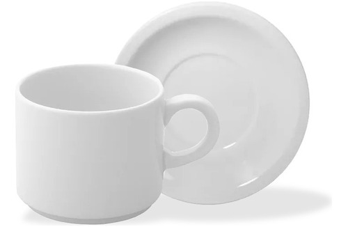 Taza Pocillo Café C/plato Porcelana Tsuji 450 X6 Uni