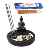 Figura Buda Sabio Con Porta Incienso - Zen Garden