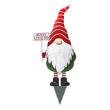 Christmas Metal Decoration Garden Stakes Gnomes Plant