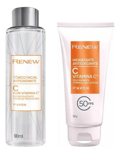 Kit Facial Renew Com Vitamina C: Tônico + Creme Hidratante