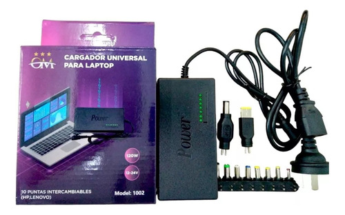 Cargador Universal Notebook Pc Om 1002 12-24v 120w 10 Puntas