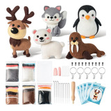 Conjunto De 5 Kits De Fieltro De Lana De Animales Polar...