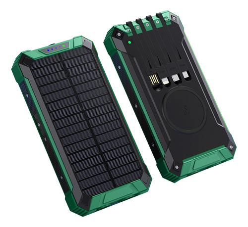 Power Bank Solarde20000mahcom Carregamento Com Fio E Sem Fio