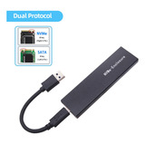 Funda Portátil De Doble Protocolo M2 Nvme Ngff Sata Ssd Usb