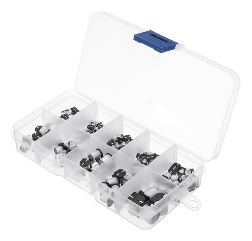 Kit De 145 Capacitores Smd Aluminio 0.47uf A 470uf Con Caja