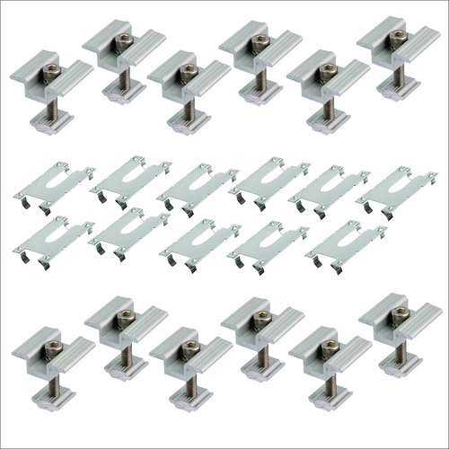 Fixador Grampo Middle Clamp Painel Solar Alumínio Kit 12 Und