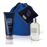 Kit Egeo Masculino Com Colonia, Shower Gel E Saco  Armazenar