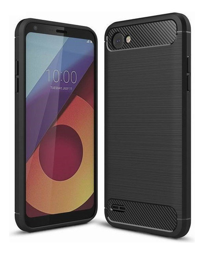 Capa Para LG Q6 E Q6+ Plus Carbon Fiber