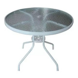 Mesa Redonda Vidrio Para Jardin, Balcon, Terraza, Patio 80cm