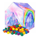 Carpa Casita Casa Juegos Infantil Unicornio + 100 Pelotas