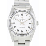 Caratula Para Reloj Rolex Airking Blanca Romanos 14000 Lumi