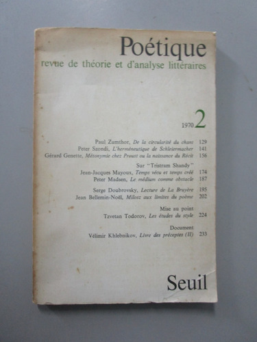 Poétique - Revue De Théorie Et D´analyse Littéraires