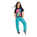 Playera Casual Dama Estampado Negro 910-26