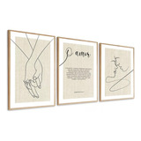 Quadros Decorativos Quarto Casal Amor Frases Moldura 33x43cm