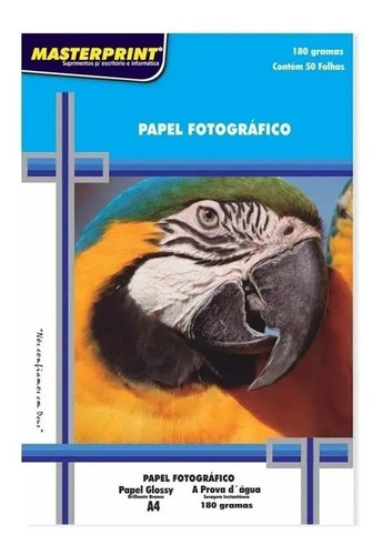 Papel Fotográfico A4 Glossy 180g 100 Folhas Premium