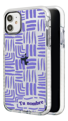 Funda Para iPhone Para Mujer Rayas Abstracto Tu Nombre