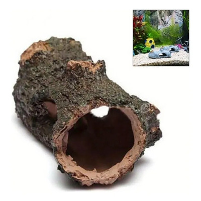 Tronco Gris Con Forma De Tronco Hueco Para Decoración De Acu
