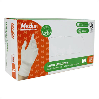 Luvas Látex descartáveis Medix cor natural tamanho G com pó x 100 unidades | MercadoLivre