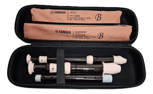 Flauta Yamaha Soprano Yrs302+contralto Yra302+bag - Kit 2uni