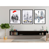 Set De 3 Cuadros  Ciudades Del Mundo Deco Hogar  20x30