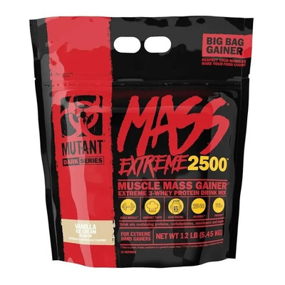 Gainer Mutant Mass Xxxtreme 2500 12lbs Ganador Peso Proteina Sabor Vainilla | Envío gratis