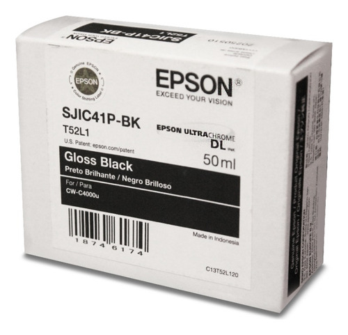 Tinta Epson Colorworks Cw C4000 Negro Brillante C13t52l120