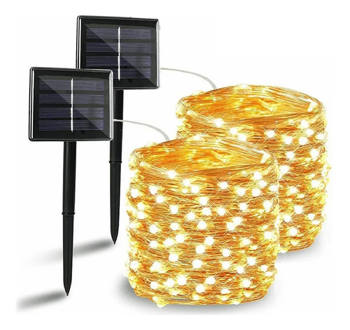 6 Luces De Luz Solar Led Exterior Navidad 300led 8modos