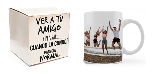 7 Taza Ceramica Caja Carton Personalizado Foto Amigo Amiga