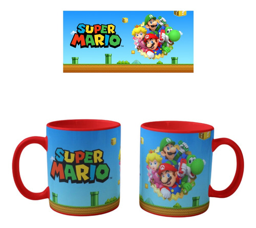 Mug De Super Mario Bros Y Sus Amigos Personalizado Colores