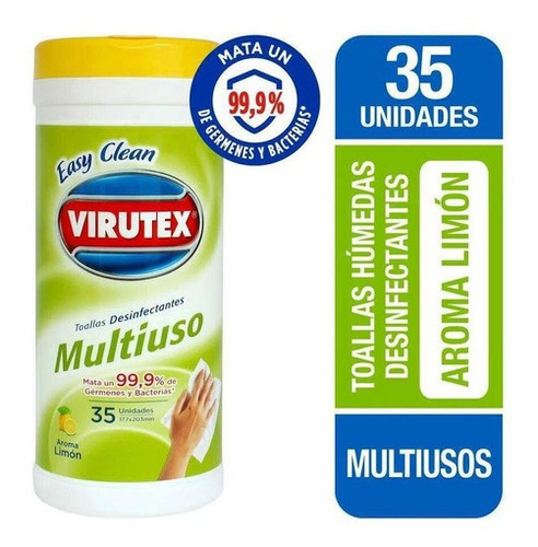 Toallitas Desinfectantes Multiuso Aroma Limón 35un. Virutex