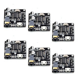 6x Placa Receptor Bluetooth 5.0 Alimenta Micro Usb/ Audio P2