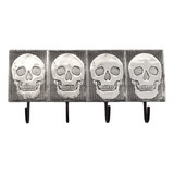 Colgador De Pared De Calavera En Tono Plateado, Decoración D