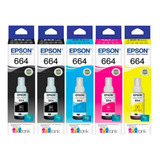 Kit 5x Tinta Original Epson L355 L380 L565 L120 L375 L395