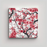 Cuadro De Árbol De Cerezo Japonés Realista 20x20cm Flores