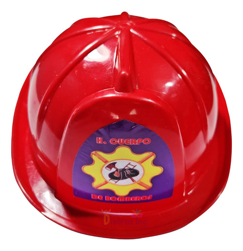 Casco Bombero Rojo  Plastico Disfraz Bombero Fiesta Batucada